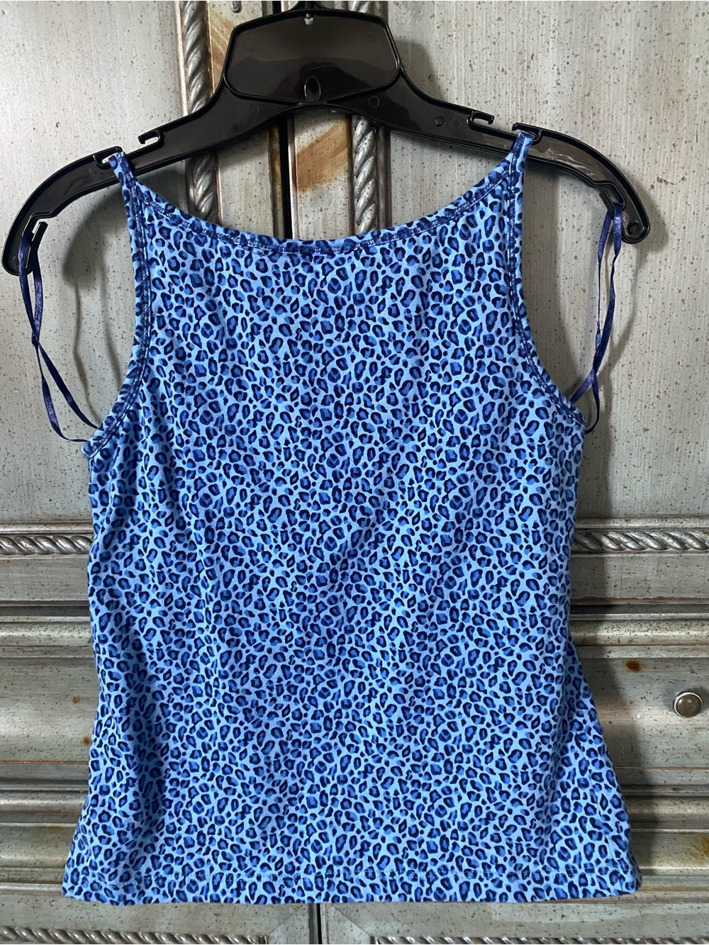 Gloria Vanderbilt Blue Leopard-Print Camisole - Picture 4 of 8
